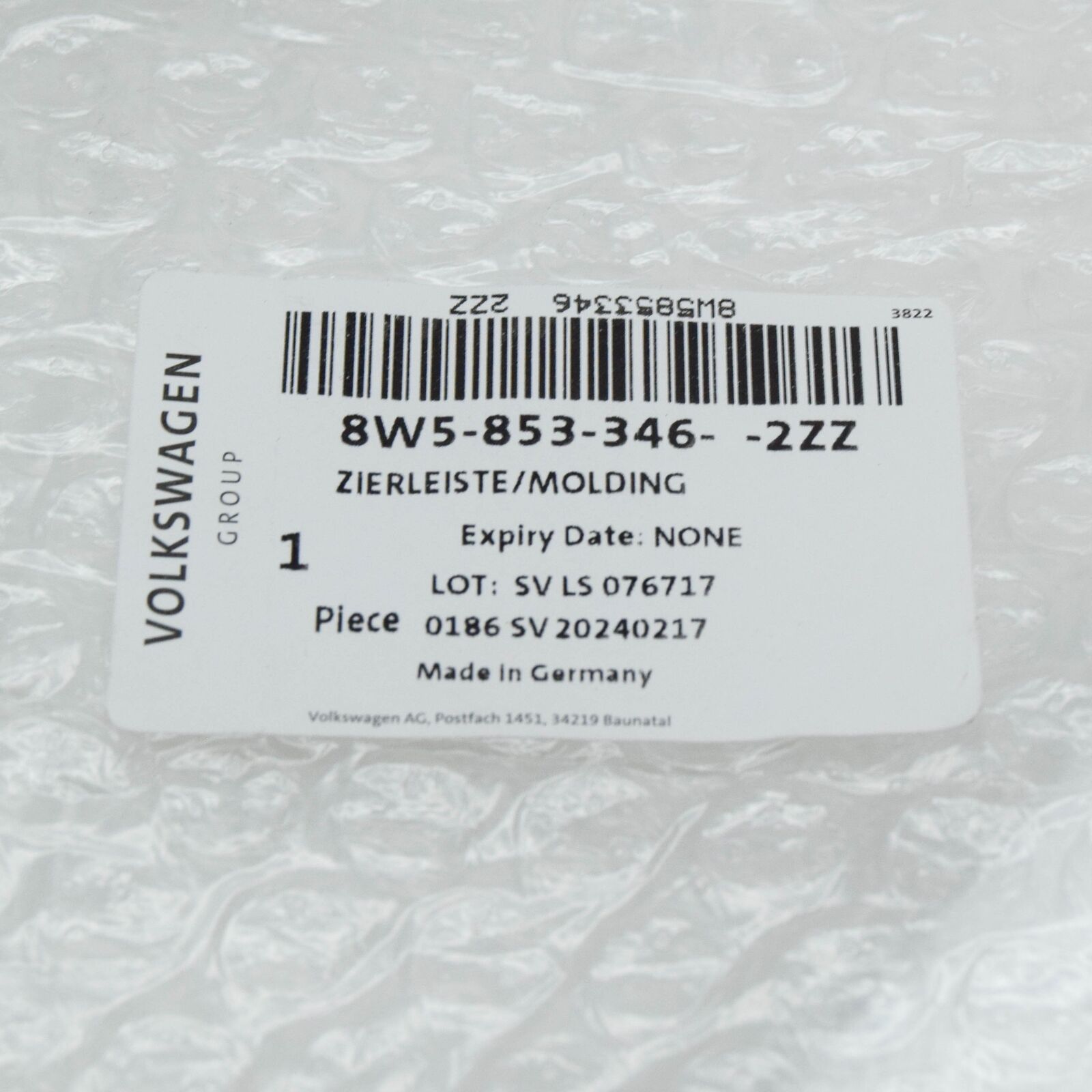 NEW AUDI A4 B9 REAR RIGHT SIDE WINDOW TRIM STRIP 8W58533462ZZ ORIGINAL 7 NEW AUDI A4 B9 REAR RIGHT SIDE WINDOW TRIM STRIP 8W58533462ZZ ORIGINAL - Image 7