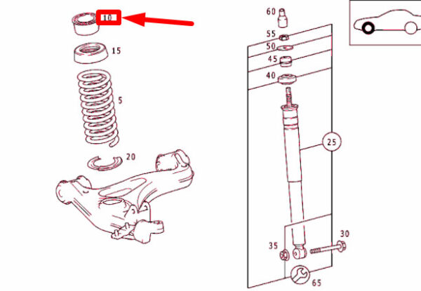 NEW MERCEDES-BENZ SLK R170 FRONT SPRING SUPPORT A2023210295 ORIGINAL - Image 7