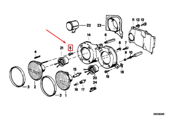 NEW BMW 6 E24 HEADLIGHT ADJUSTER BUSH 63121364940 1364940 ORIGINAL - Image 7