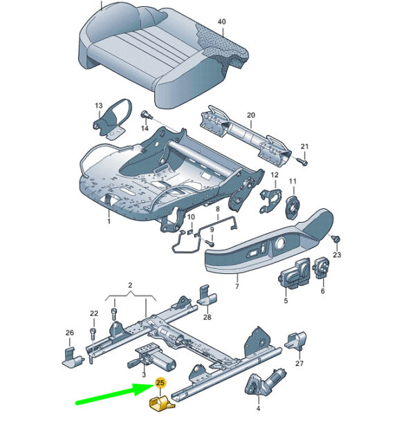 NEW AUDI A3 8P FRONT LEFT SEAT OUTER GUIDE RAIL COVER 8P0881347B01C ORIGINAL - Image 7