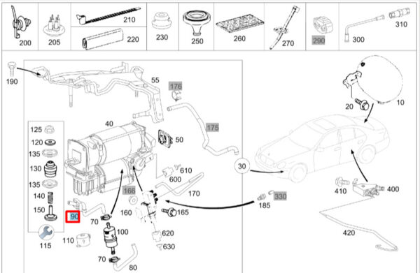 NEW MERCEDES-BENZ E W211 AIR LINE A2113270082 ORIGINAL - Image 7