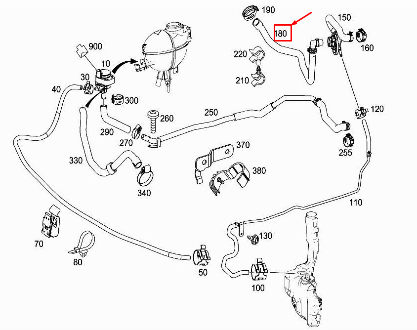 NEW MERCEDES-BENZ E CABRIO A207 ENGINE WATER COOLANT HOSE A2048301096 ORIGINAL 7 NEW MERCEDES-BENZ E CABRIO A207 ENGINE WATER COOLANT HOSE A2048301096 ORIGINAL - Image 7