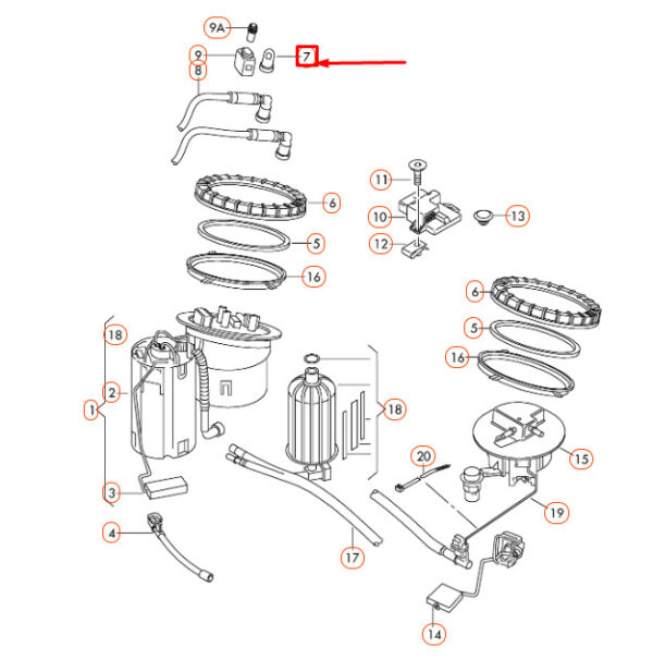 NEW AUDI A4 B8 FUEL PUMP CLOSURE CAP 8R0201263A ORIGINAL - Image 7