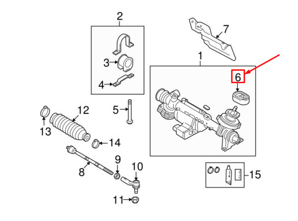 NEW AUDI Q3 8U STEERING RACK BUSHING SEAL LHD 1K0423187 ORIGINAL - Image 7
