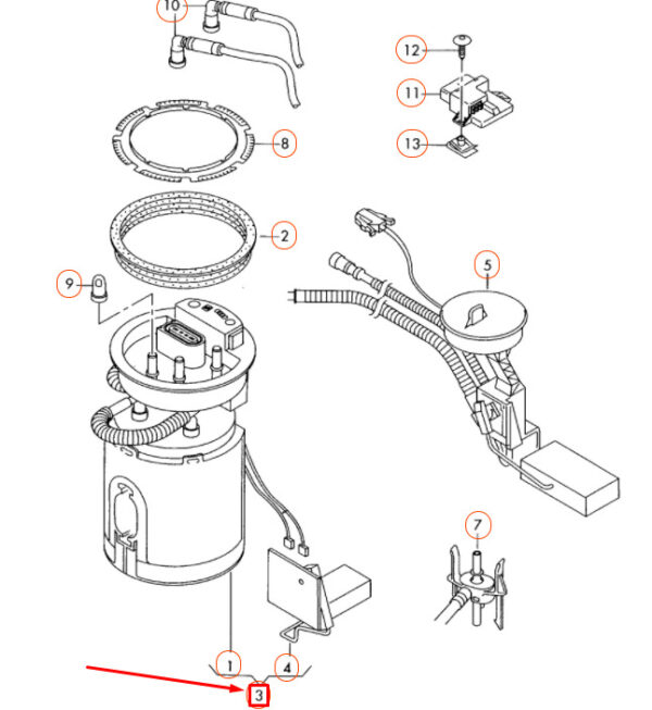 NEW AUDI A4 B7 FUEL PUMP ASSEMBLY 8E0919051CJ ORIGINAL - Image 7