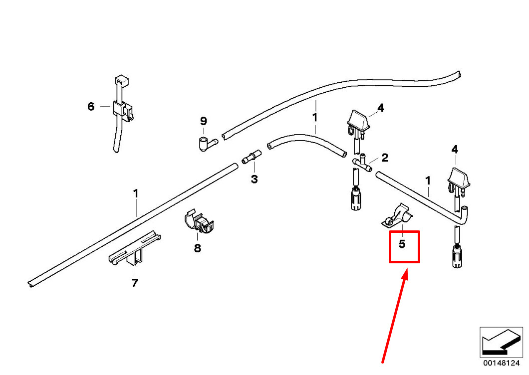 NEW BMW 3 E90 FRONT WINDSHIELD WASHER HOSE HOLDER 7123500 61667123500 ORIGINAL 7 NEW BMW 3 E90 FRONT WINDSHIELD WASHER HOSE HOLDER 7123500 61667123500 ORIGINAL - Image 7