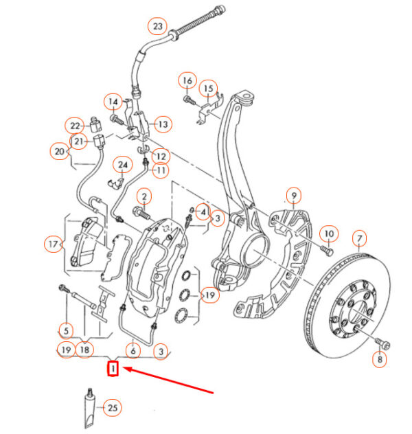 NEW AUDI Q7 4L FRONT RIGHT BRAKE CALIPER 7L6615150 ORIGINAL - Image 7