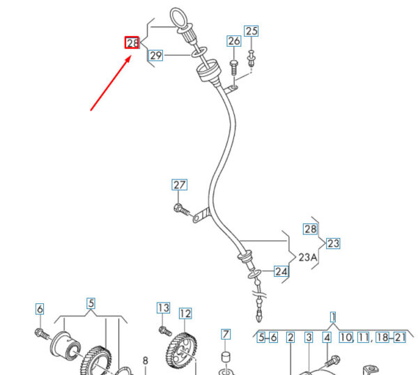 NEW AUDI A4 B8 OIL DIPSTICK SEALING STUD 03L115418A ORIGINAL - Image 7
