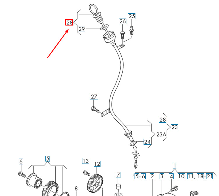 NEW AUDI A4 B8 OIL DIPSTICK SEALING STUD 03L115418A ORIGINAL 7 NEW AUDI A4 B8 OIL DIPSTICK SEALING STUD 03L115418A ORIGINAL - Image 7