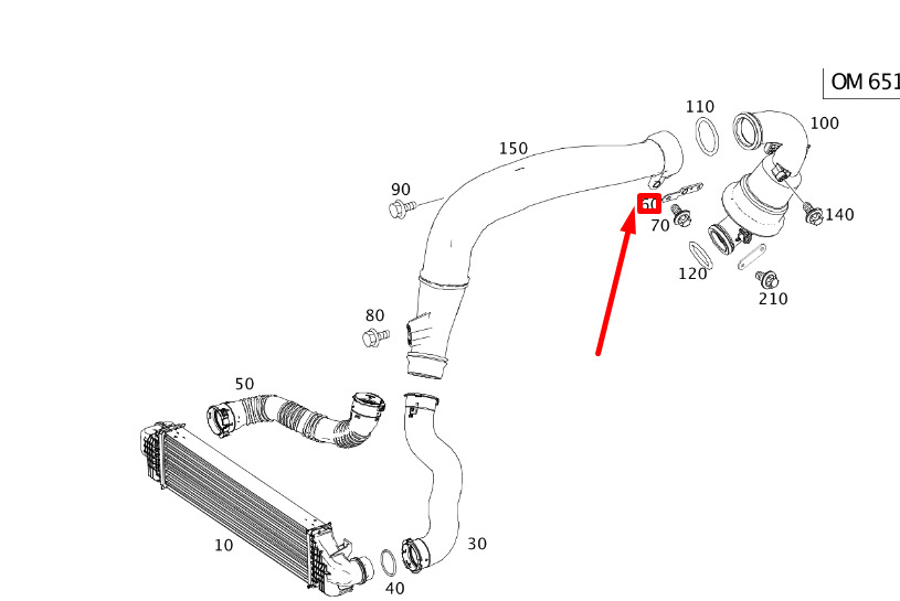 NEW MERCEDES-BENZ CLA C117 CHARGE AIR PIPE BRACKET A6510982739 ORIGINAL 7 NEW MERCEDES-BENZ CLA C117 CHARGE AIR PIPE BRACKET A6510982739 ORIGINAL - Image 7