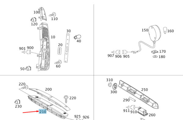 NEW MERCEDES-BENZ VITO W639 ADDITIONAL STOP LIGHT BRACKET A6398260014 ORIGINAL - Image 7