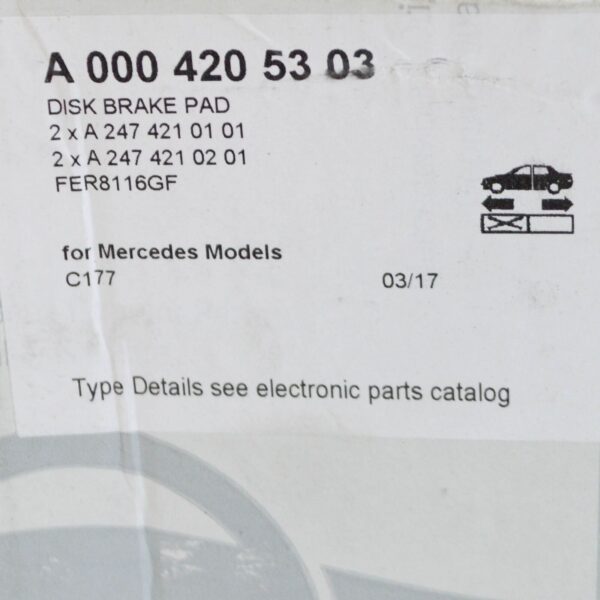 NEW MERCEDES-BENZ GLB X247 FRONT WHEEL BRAKE PAD SET A0004205303 ORIGINAL - Image 7