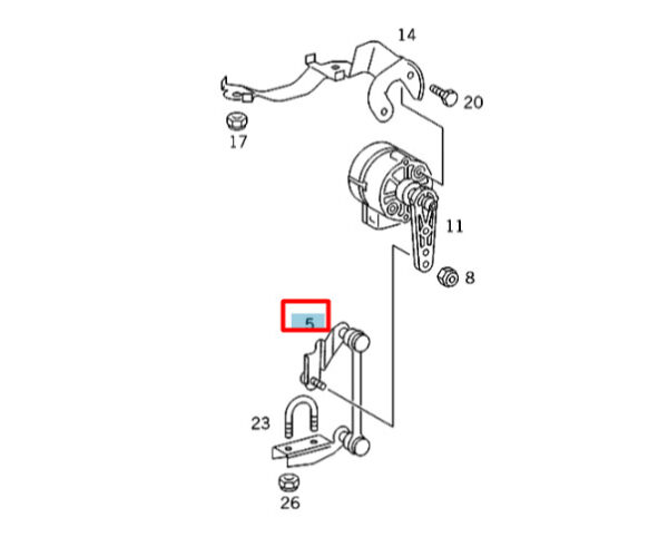 NEW MERCEDES-BENZ S W140 FRONT HEADLIGHT RANGE CONTROL ROD A1403203789 ORIGINAL - Image 7