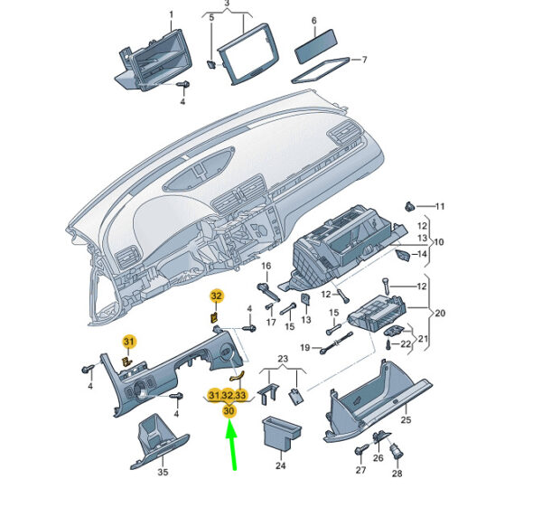 NEW VOLKSWAGEN CC INSTRUMENT PANEL LEFT TRIM LHD 3AB857200AR48 ORIGINAL - Image 7