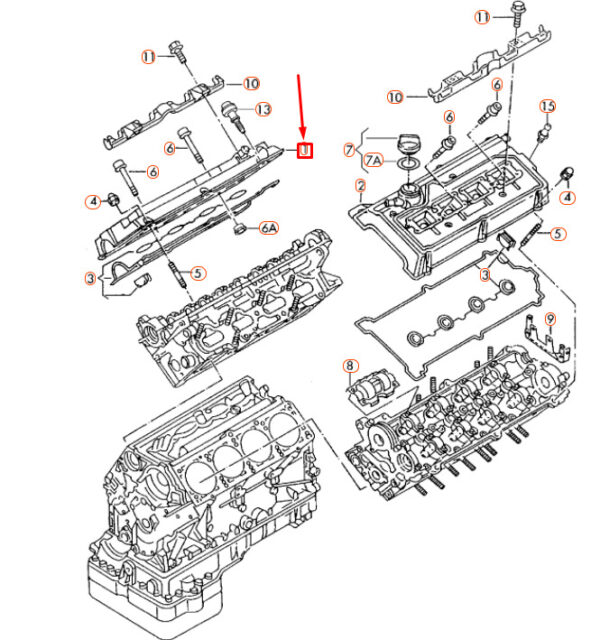 NEW VW PHAETON GP2 RIGHT CYLINDER HEAD COVER WITH GASKET 077103472P ORIGINAL - Image 7