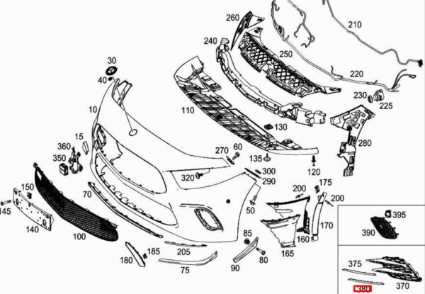 NEW MERCEDES-BENZ A W177 FRONT LEFT LOWER BUMPER MOLDING A1778857503 ORIGINAL - Image 7
