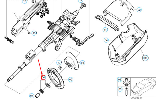 NEW BMW 3 E46 STEERING COLUMN CHASH SCREEN 32301095305 1095305 ORIGINAL - Image 7