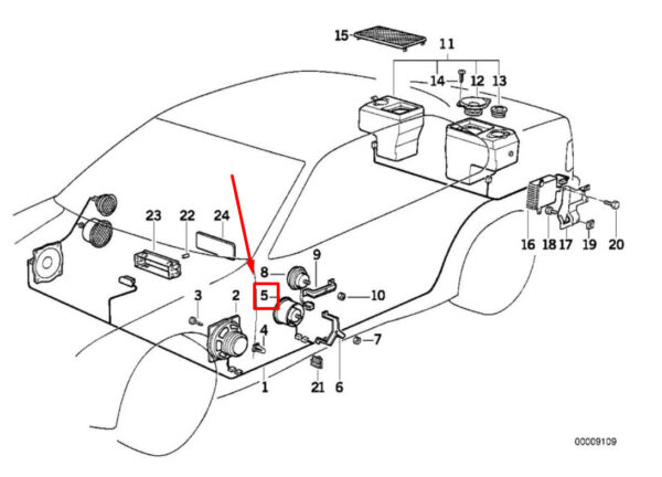NEW BMW 3 COMPACT E36 FRONT HIFI MIDRANGE SPEAKER 65138361485 8361485 ORIGINAL - Image 7