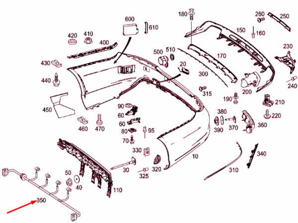 NEW MB CLS C218 REAR BUMPER ELECTRICAL WIRING HARNESS A2185404432 ORIGINAL - Image 7
