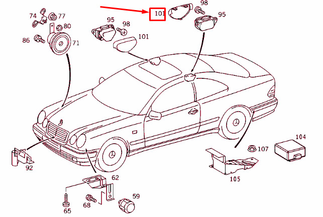 NEW MERCEDES-BENZ CLK C208 ALARM SENSOR COVER TRIM A20869000289051 ORIGINAL 7 NEW MERCEDES-BENZ CLK C208 ALARM SENSOR COVER TRIM A20869000289051 ORIGINAL - Image 7