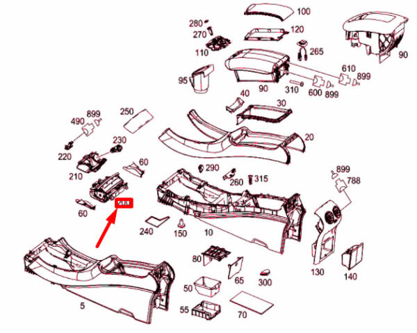 NEW MB CLK C209 CENTRE CONSOLE ASHTRAY TRIM ASSEMBLY A20968006509051 - Image 7