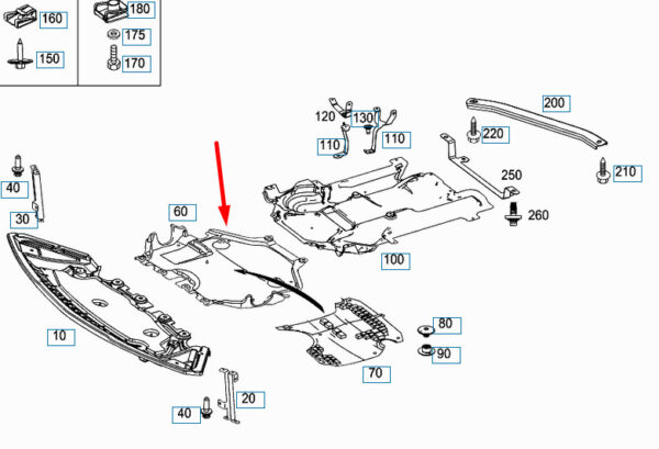 NEW MERCEDES-BENZ E-CLASS W212 UNDERBODY COVER A2125202623 ORIGINAL - Image 7