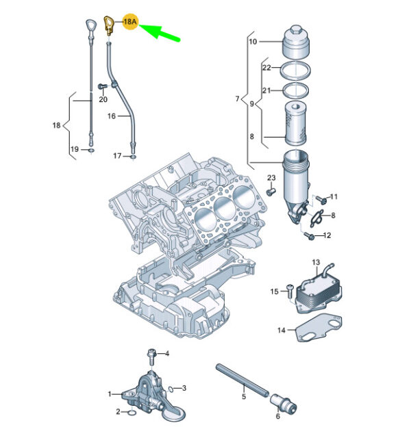 NEW AUDI A4 B8 OIL DIPSTICK BUNGS CAP 06E115418 ORIGINAL - Image 7