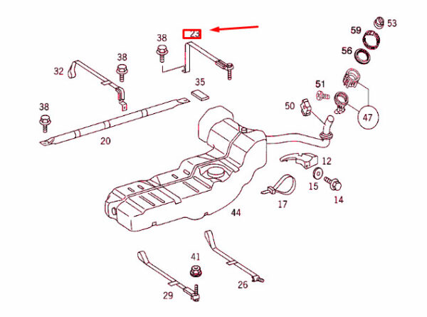 NEW MERCEDES-BENZ M W163 FUEL TANK STRAP A1634750021 ORIGINAL - Image 7