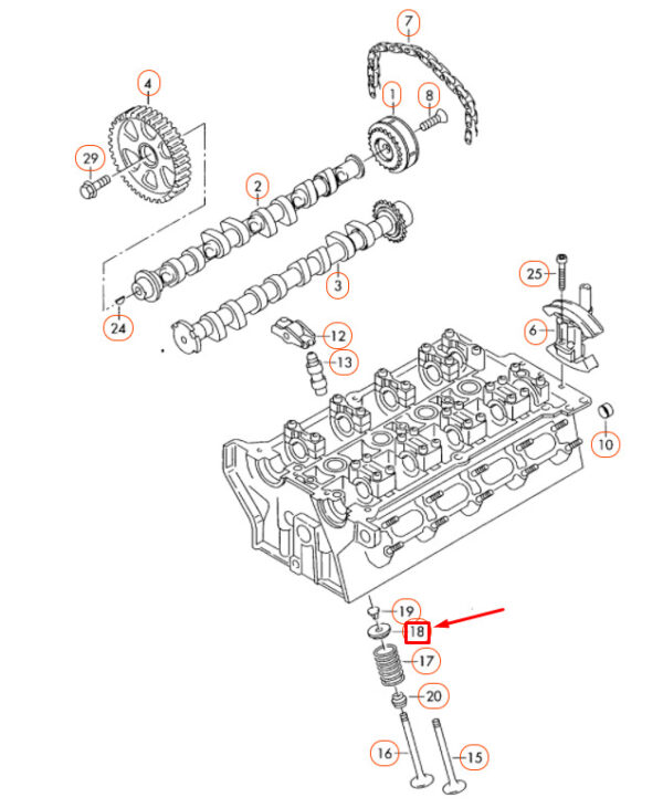 NEW AUDI A1 MK1 ENGINE VALVE SPRING RETAINER 06E109641A ORIGINAL - Image 7