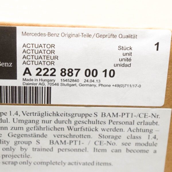 NEW MERCEDES-BENZ S-CLASS W222 BONNET ACTUATOR A2228870010 ORIGINAL - Image 7