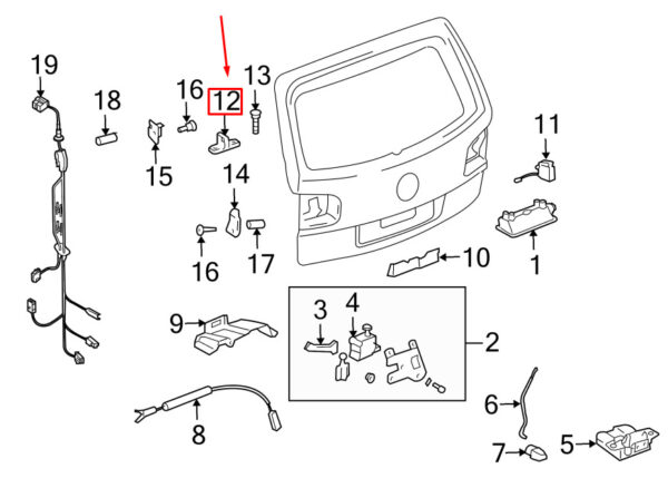 NEW VW TOUAREG 7L REAR STRIKER PLATE WITH MOTOR 7L0827511C - Image 9