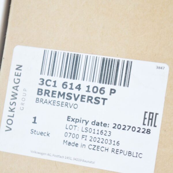 NEW VOLKSWAGEN PASSAT B6 BRAKE SERVO LHD 3C1614106P ORIGINAL - Image 7