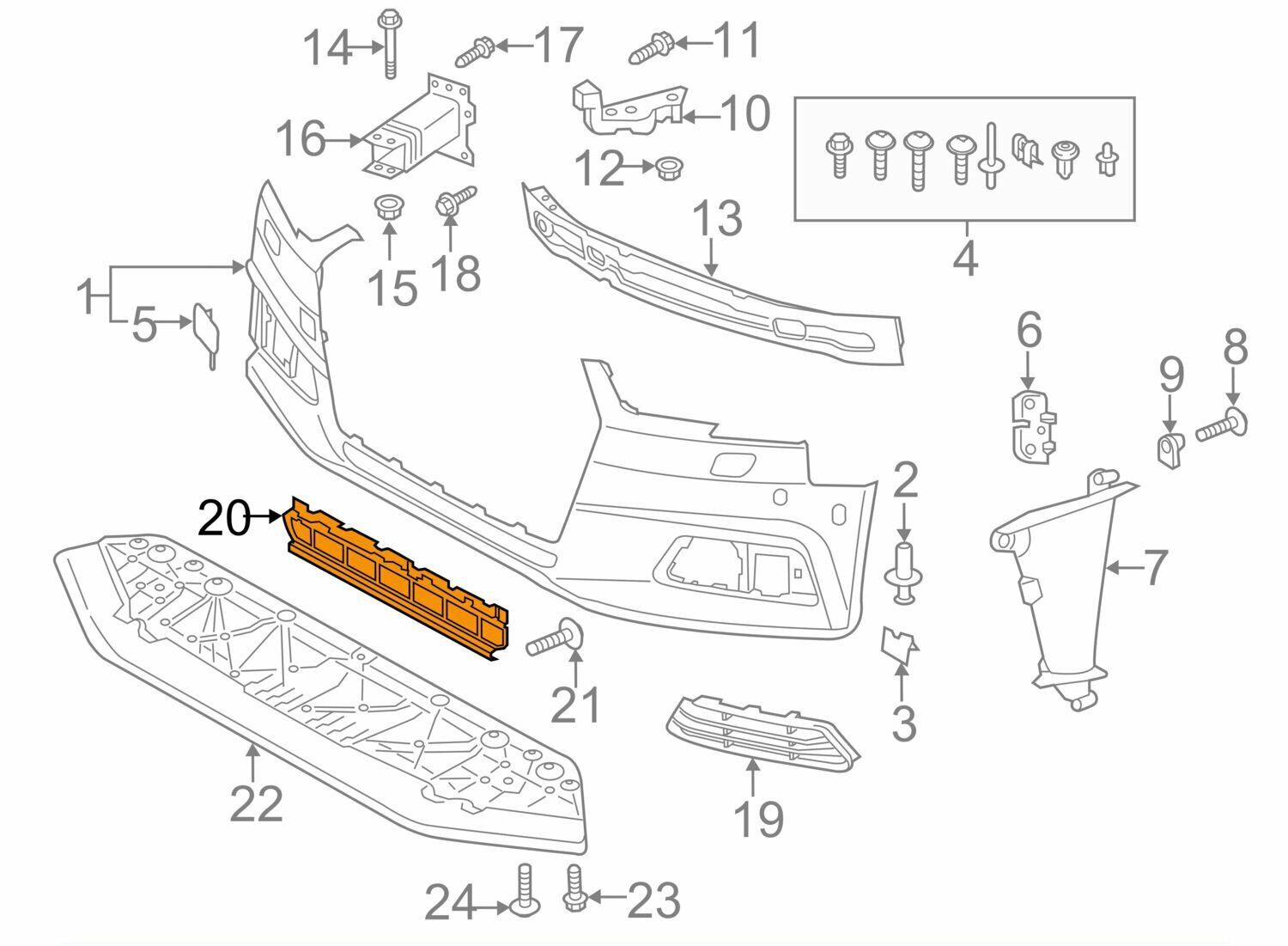 NEW AUDI A4 B9 FRONT LOWER GRILLE 8W08076839B9 9 NEW AUDI A4 B9 FRONT LOWER GRILLE 8W08076839B9 - Image 9