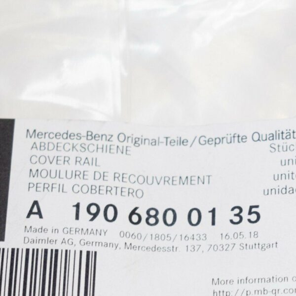 NEW MB AMG GT C190 FRONT RIGHT DOOR OUTSIDE COVER RAIL A1906800135 ORIGINAL - Image 7