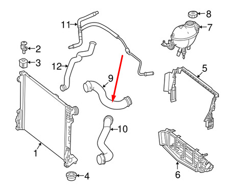 NEW MERCEDES-BENZ C-CLASS W204 RIGHT WATER COOLANT HOSE A2045011682 ORIGINAL 7 NEW MERCEDES-BENZ C-CLASS W204 RIGHT WATER COOLANT HOSE A2045011682 ORIGINAL - Image 7