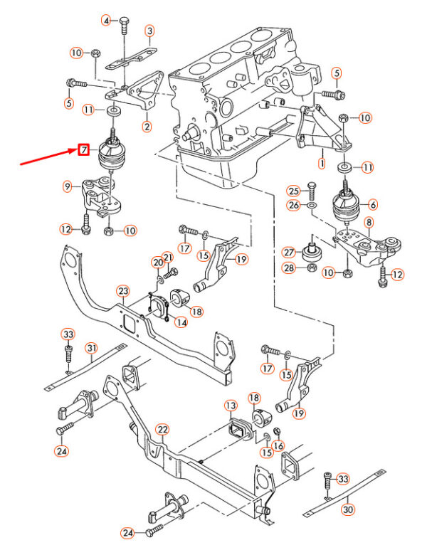 NEW AUDI A4 AVANT B7 HYDRO-MOUNTING RIGHT 8E0199382AJ ORIGINAL - Image 7
