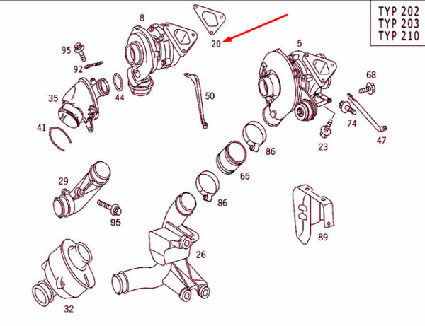 NEW MB SRINTER 906 TURBOCHARGER TO EXHAUST MANIFOLD SEALING A6461420080 ORIGINAL - Image 7