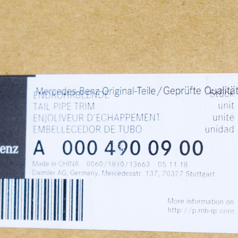 NEW MERCEDES-BENZ C-CLASS W205 C43 AMG RIGHT SIDE TAIL PIPE A0004900900 ORIGINAL 7 NEW MERCEDES-BENZ C-CLASS W205 C43 AMG RIGHT SIDE TAIL PIPE A0004900900 ORIGINAL - Image 7