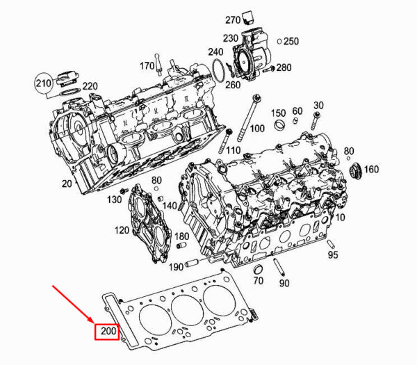 NEW MERCEDES-BENZ C COUPE C205 ENGINE CYLINDER HEAD GASKET A2760160200 ORIGINAL - Image 7