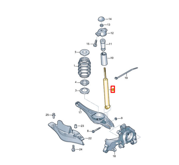 NEW AUDI Q3 SPORTBACK F3N REAR GAS SHOCK ABSORBER 5QF513049CM ORIGINAL - Image 7