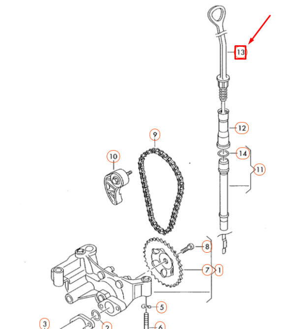 NEW AUDI A3 8L OIL DIP STICK 038115611B - Image 9