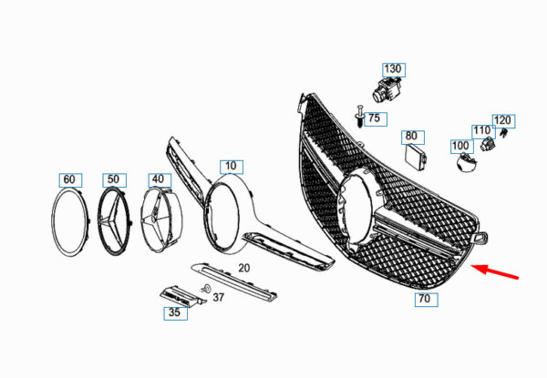 NEW MERCEDES-BENZ GLE COUPE C292 FRONT GRILLE A2928850054 ORIGINAL - Image 7