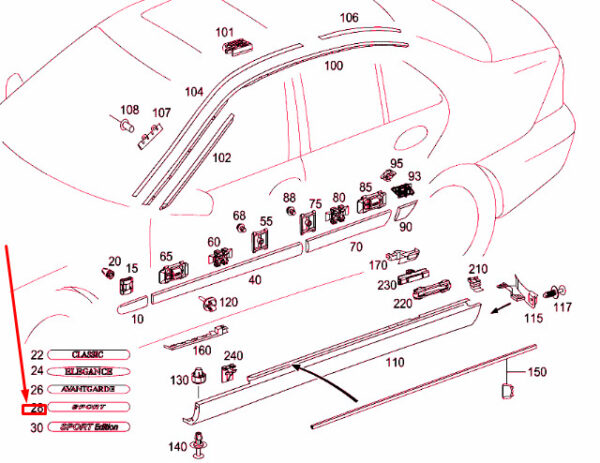 NEW MERCEDES-BENZ C W203 FRONT FENDER INFORMATION LABEL A2118175020 ORIGINAL - Image 7
