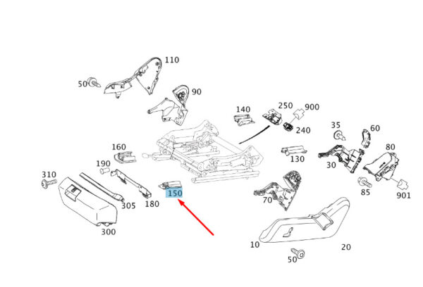 NEW MB E W212 FRONT LEFT SEAT OUTER FRONT TRACK COVER A21291905209051 ORIGINAL - Image 7