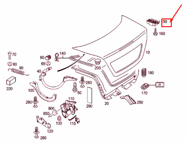 NEW MERCEDES-BENZ E W211 REAR LID TOP BUFFER A2117500097 ORIGINAL - Image 7