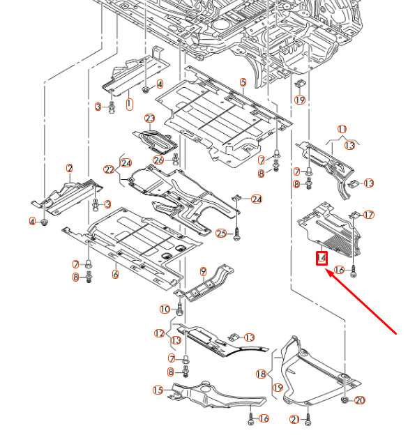 NEW AUDI Q5 8R CENTRE LEFT UNDERBODY COVER 8R0825215C 9 NEW AUDI Q5 8R CENTRE LEFT UNDERBODY COVER 8R0825215C - Image 9