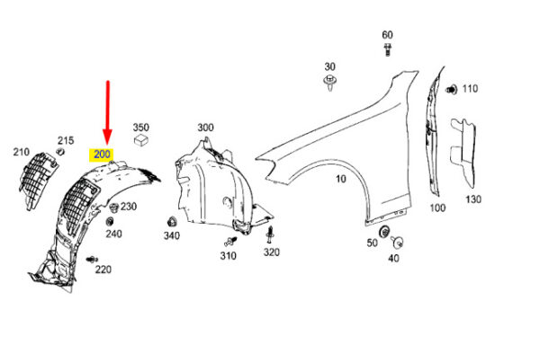 NEW MB C FRONT RIGHT WHEEL ARCH HOUSING FRONT PART W205 A2056903401 ORIGINAL - Image 7