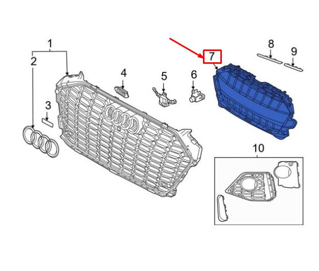 NEW AUDI A5 SPORTBACK F5 FRONT GRILLE CLOSING ELEMENT 8W6807233B ORIGINAL 7 NEW AUDI A5 SPORTBACK F5 FRONT GRILLE CLOSING ELEMENT 8W6807233B ORIGINAL - Image 7
