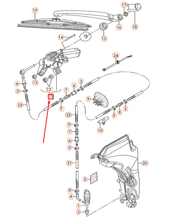 NEW AUDI Q5 8R REAR WIPER MOTOR 8R0955711C ORIGINAL - Image 7