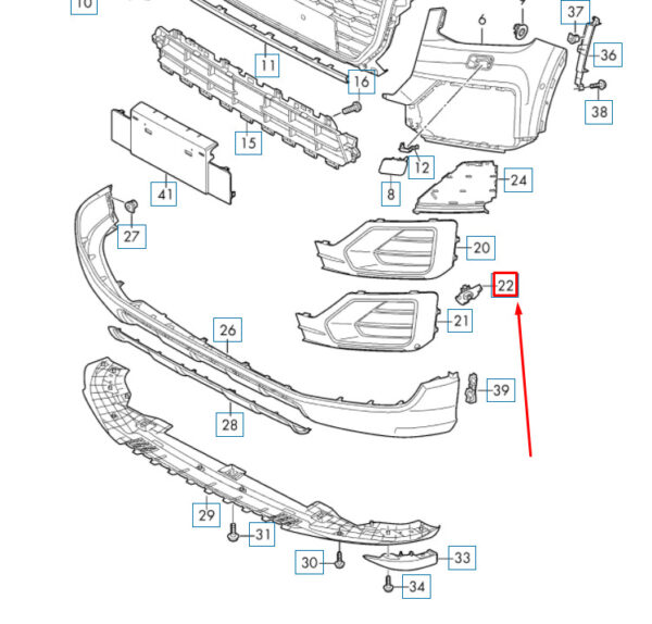 NEW AUDI Q2 FRONT LEFT ULTRASOUND SENSOR SUPPORT 81A919261A ORIGINAL - Image 7